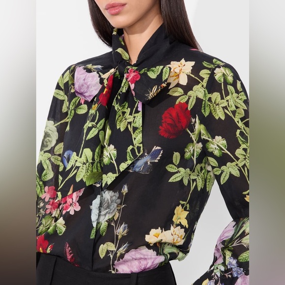 Alice + Olivia Lloyd Slit Sleeve Blouse L - Picture 4 of 9